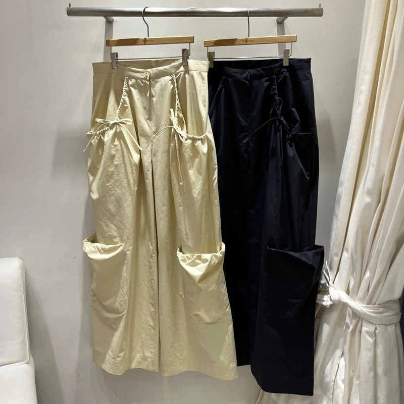 Abbeylee - Korean Women Fashion - #womensfashion - Pocket Bio-Washed Pants - 11