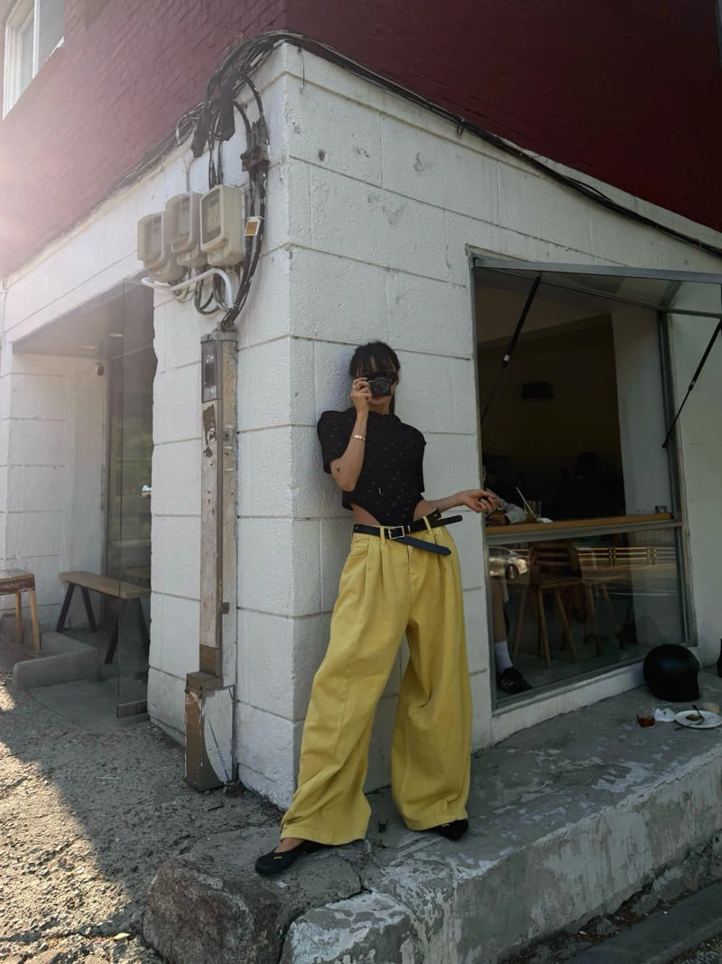 Abbeylee - Korean Women Fashion - #womensfashion - Double Tuck Bio-Washed Balloon Pants - 2