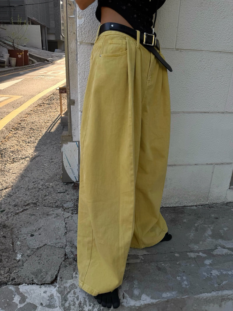 Abbeylee - Korean Women Fashion - #momslook - Double Tuck Bio-Washed Balloon Pants - 4