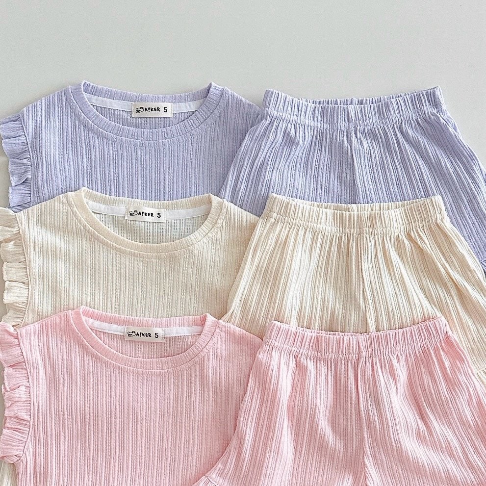 Aker - Korean Children Fashion - #childrensboutique - Pastel Frill Set - 3
