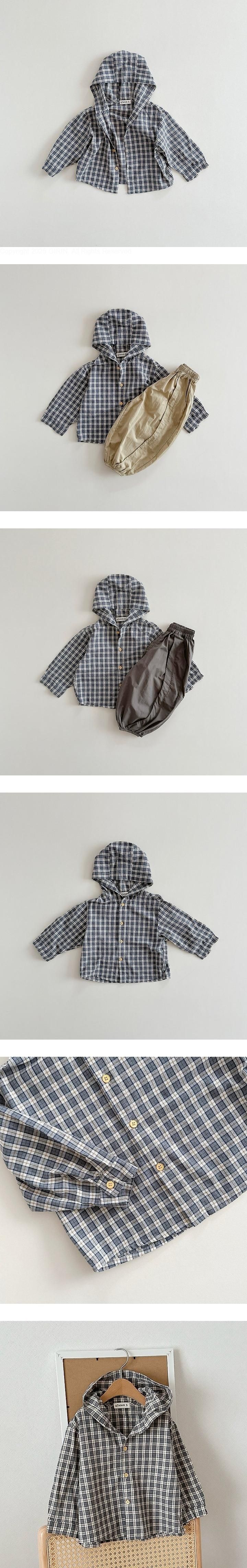 Aker - Korean Children Fashion - #discoveringself - Check Hood Shirt