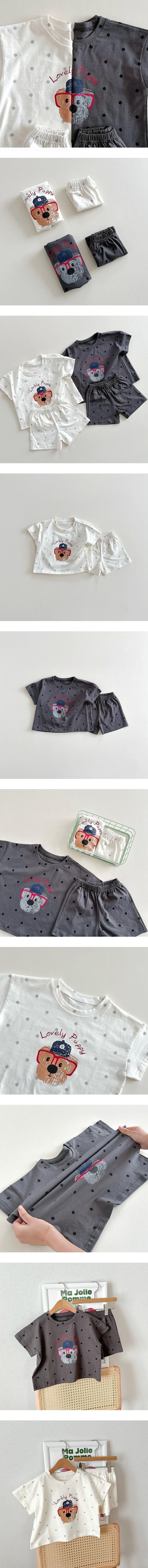 Aker - Korean Children Fashion - #littlefashionista - Dot Puppy Set