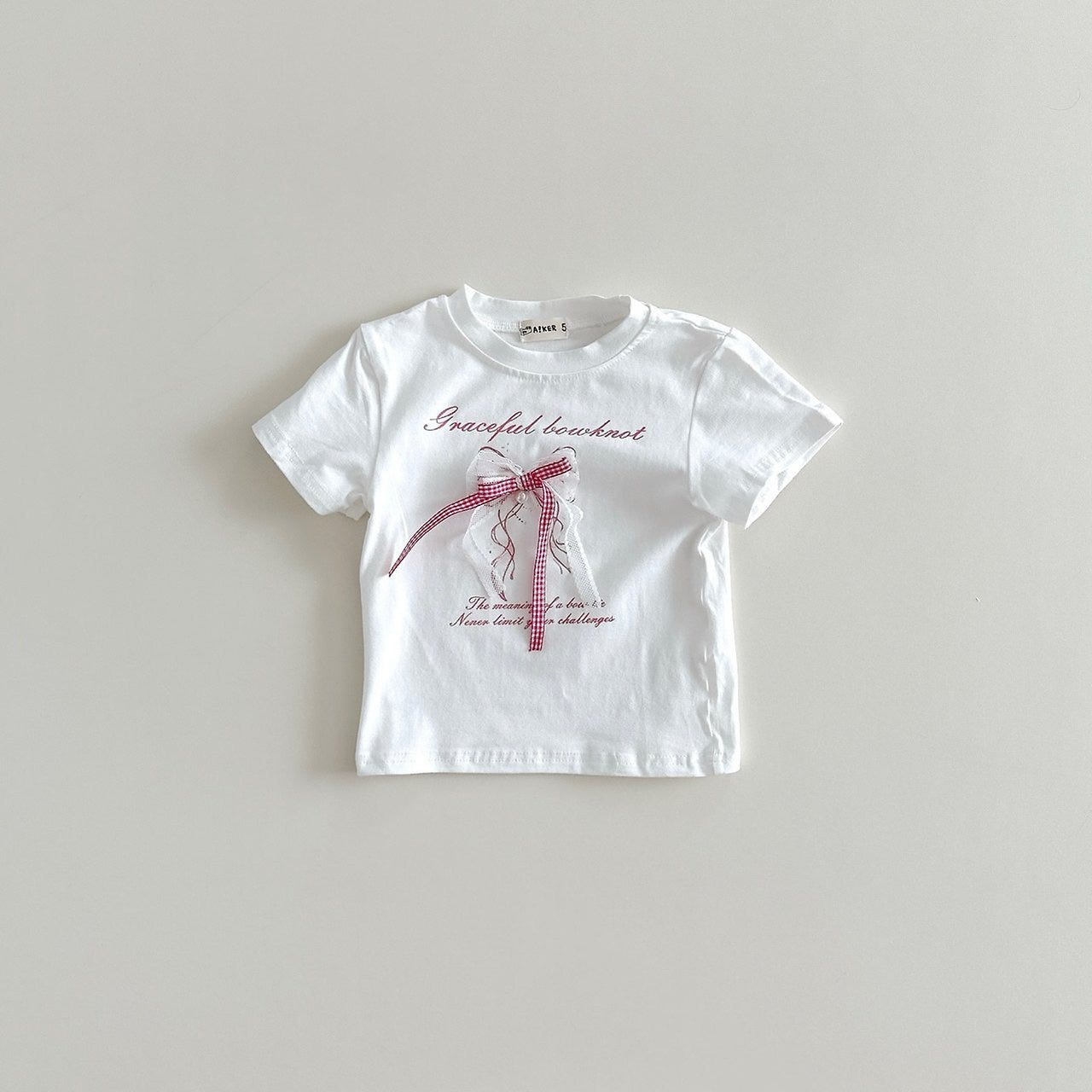 Aker - Korean Children Fashion - #littlefashionista - Ribbon Tee - 5
