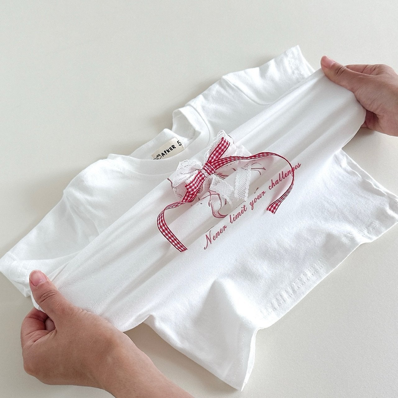 Aker - Korean Children Fashion - #prettylittlegirls - Ribbon Tee - 8