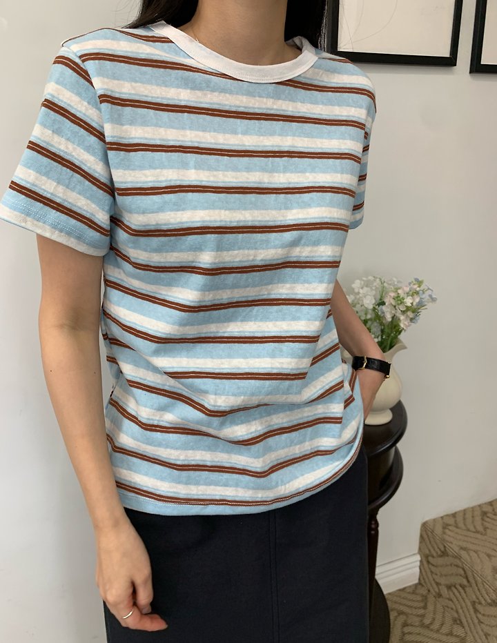 Allu - Korean Women Fashion - #womensfashion - Breeze Stripe Tee - 4