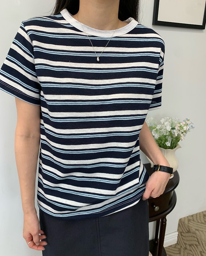 Allu - Korean Women Fashion - #momslook - Breeze Stripe Tee - 7