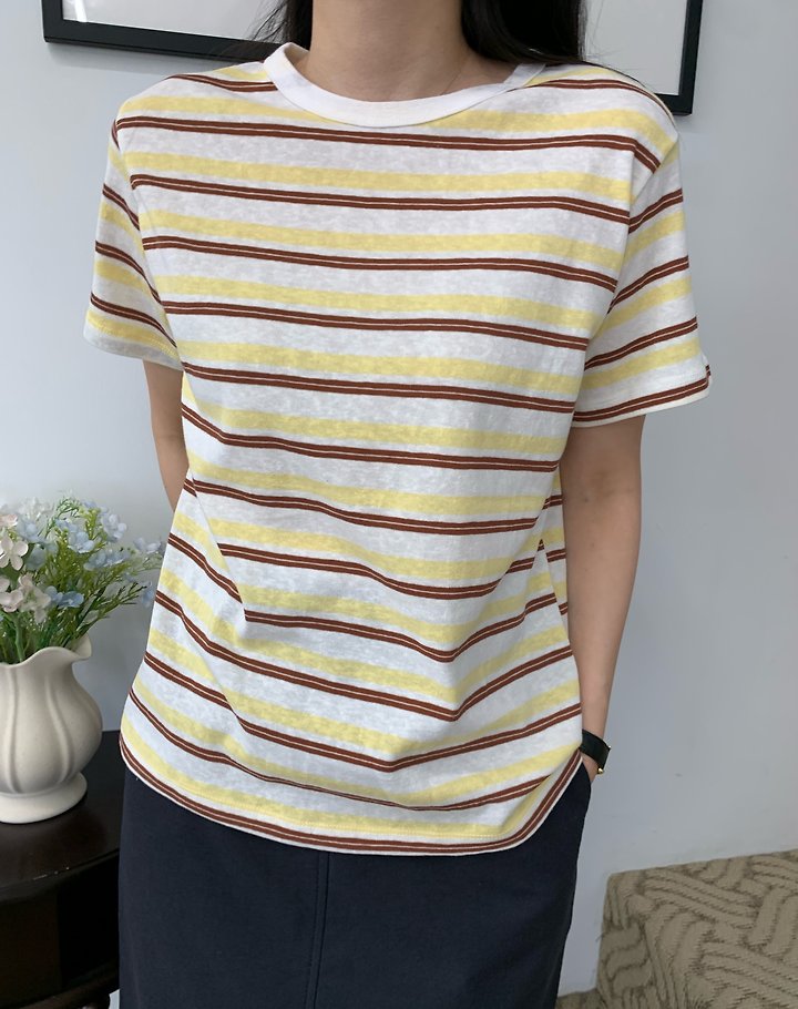Allu - Korean Women Fashion - #momslook - Breeze Stripe Tee - 8