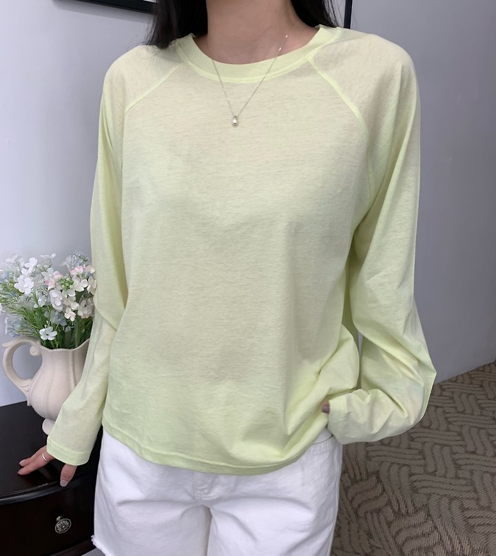 Allu - Korean Women Fashion - #momslook - Some Washed Long Sleeve Tee - 4
