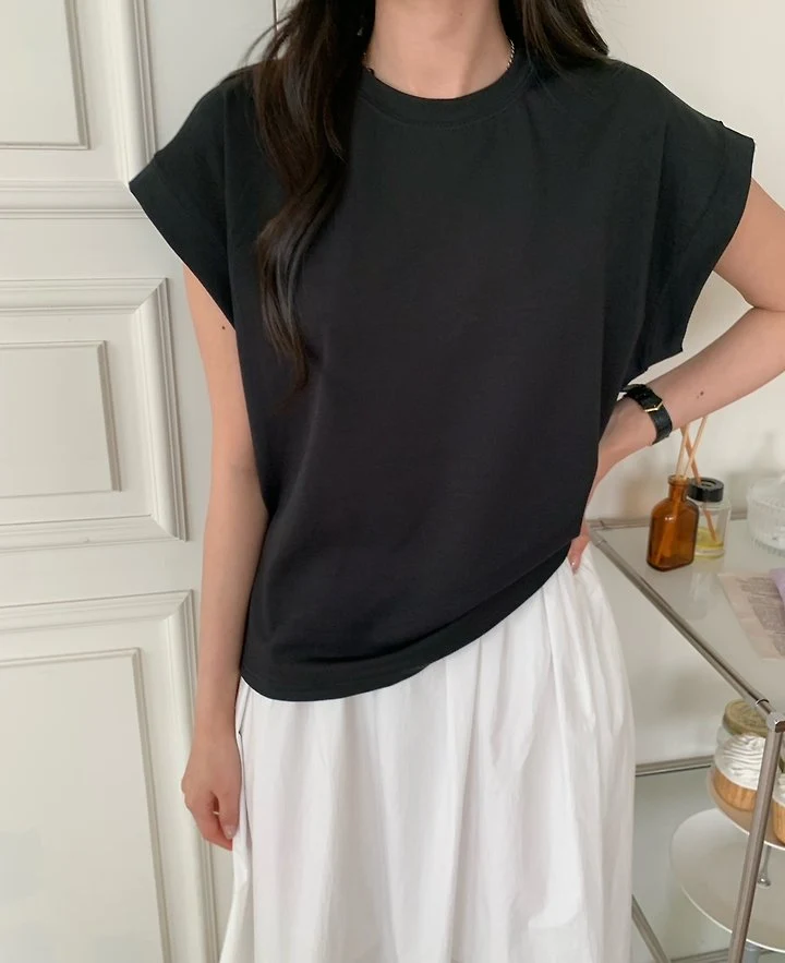 Allu - Korean Women Fashion - #momslook - Map Drop Sleeveless Top - 10