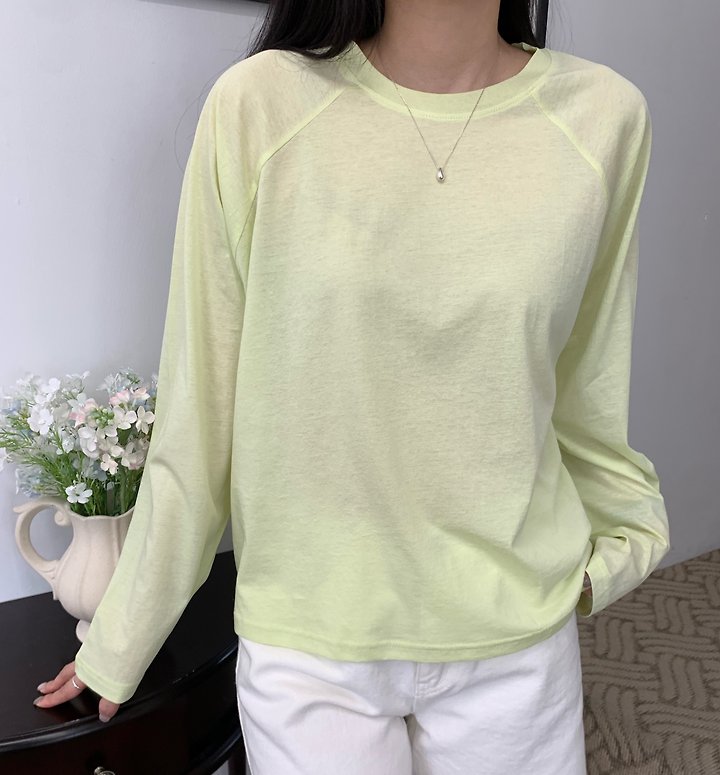 Allu - Korean Women Fashion - #pursuepretty - Some Washed Long Sleeve Tee - 9