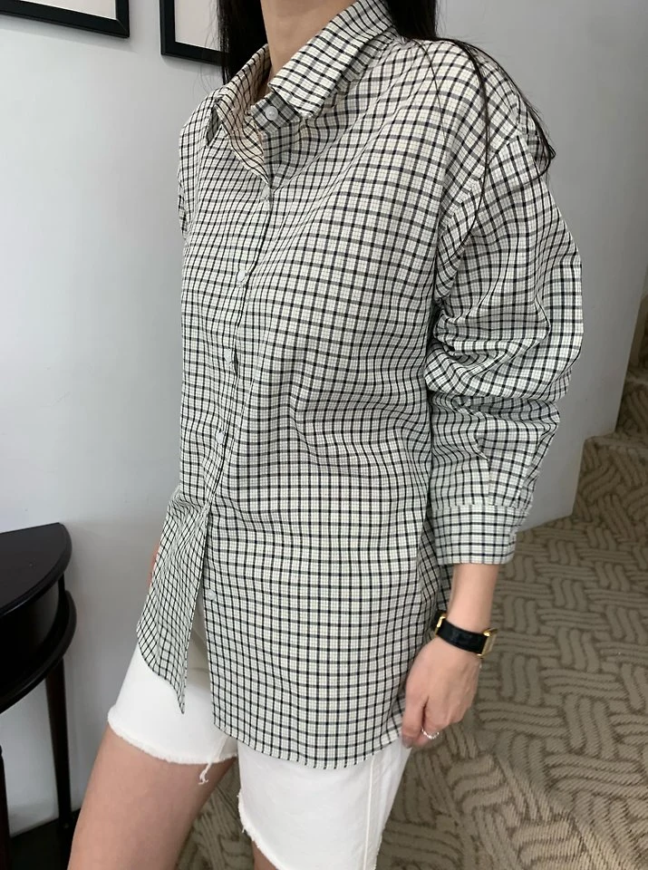 Allu - Korean Women Fashion - #pursuepretty - Mew Check Shirt - 6
