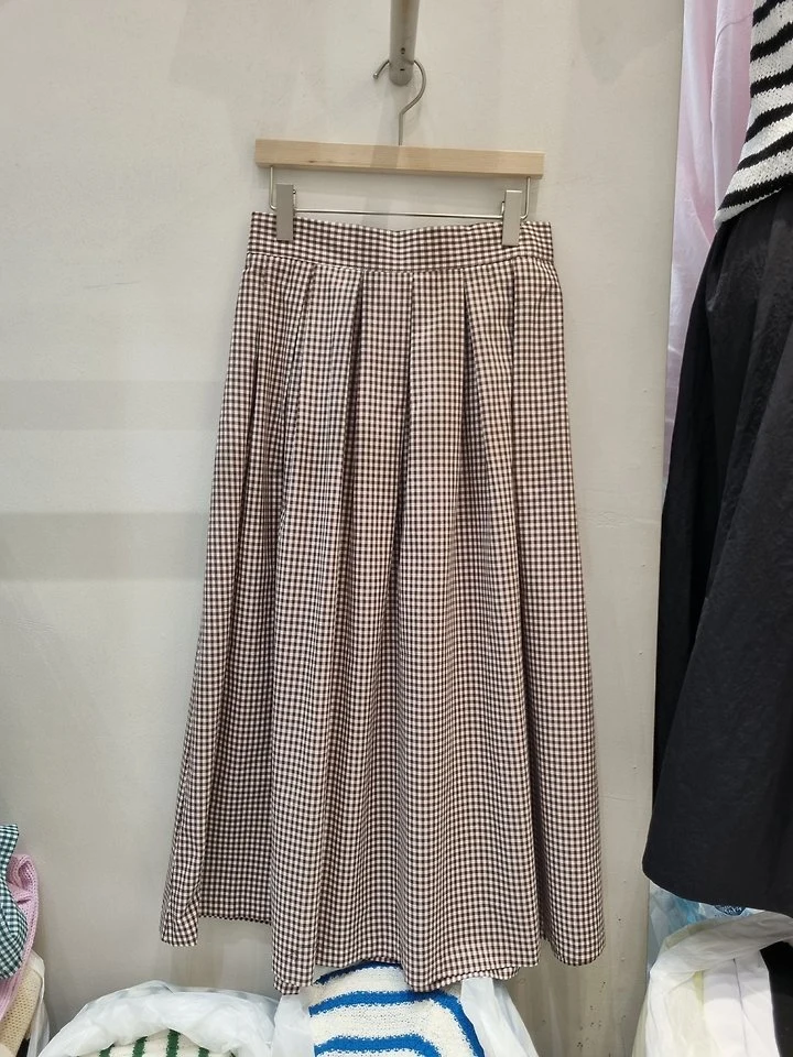 Allu - Korean Women Fashion - #pursuepretty - Gingham Over Skirt - 5