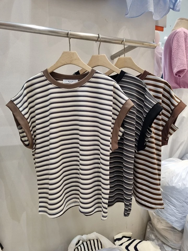 Allu - Korean Women Fashion - #pursuepretty - Stripe Drop Sleeveless Top