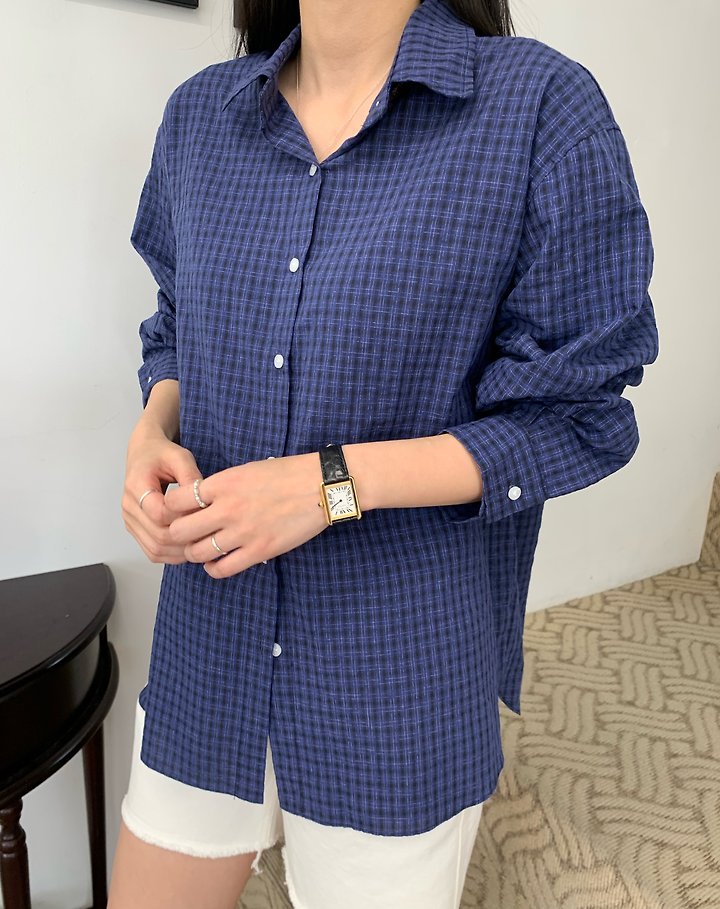 Allu - Korean Women Fashion - #restrostyle - Mew Check Shirt - 7