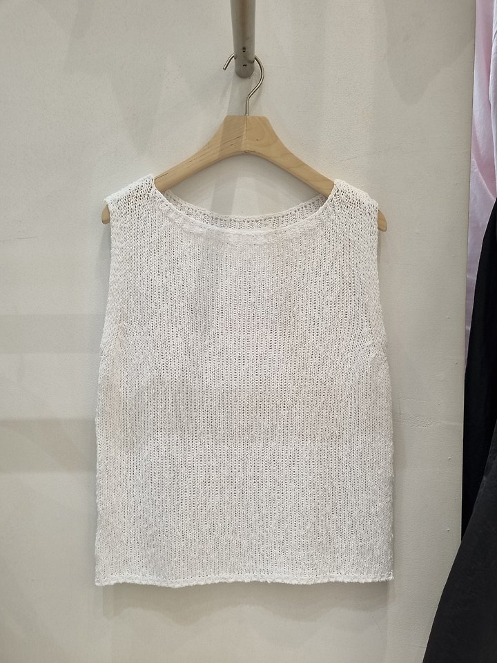 Allu - Korean Women Fashion - #pursuepretty - Linen Boat Neck Sleeveless Top - 4