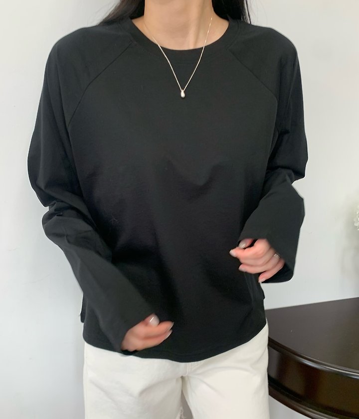 Allu - Korean Women Fashion - #shopsmall - Some Washed Long Sleeve Tee - 12