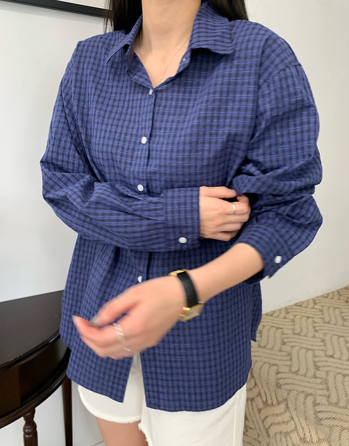 Allu - Korean Women Fashion - #shopsmall - Mew Check Shirt - 9