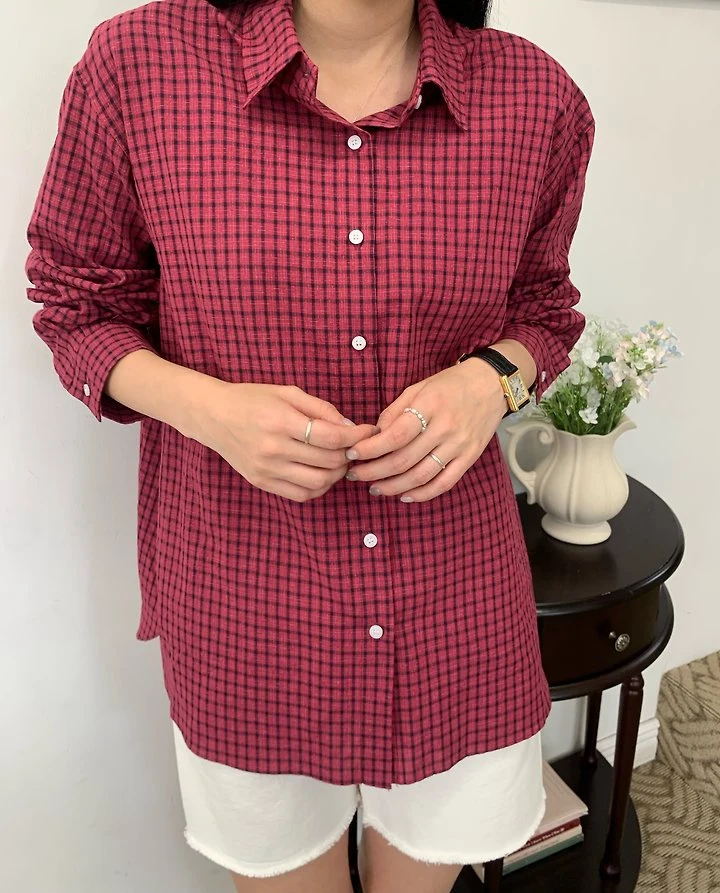 Allu - Korean Women Fashion - #thelittlethings - Mew Check Shirt - 11