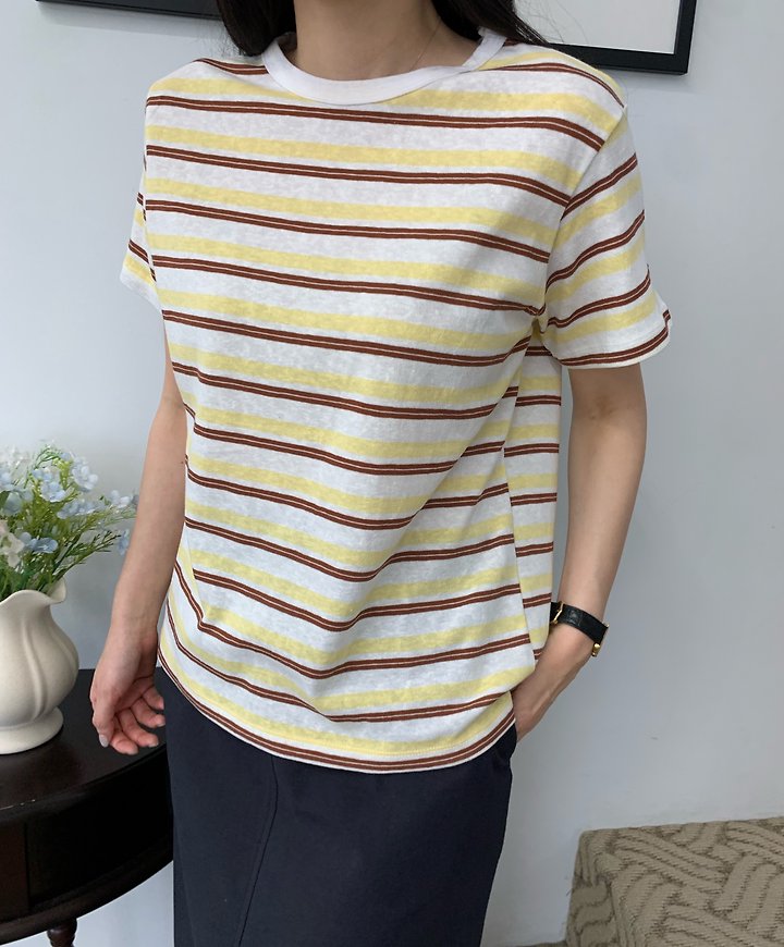 Allu - Korean Women Fashion - #vintageinspired - Breeze Stripe Tee - 10