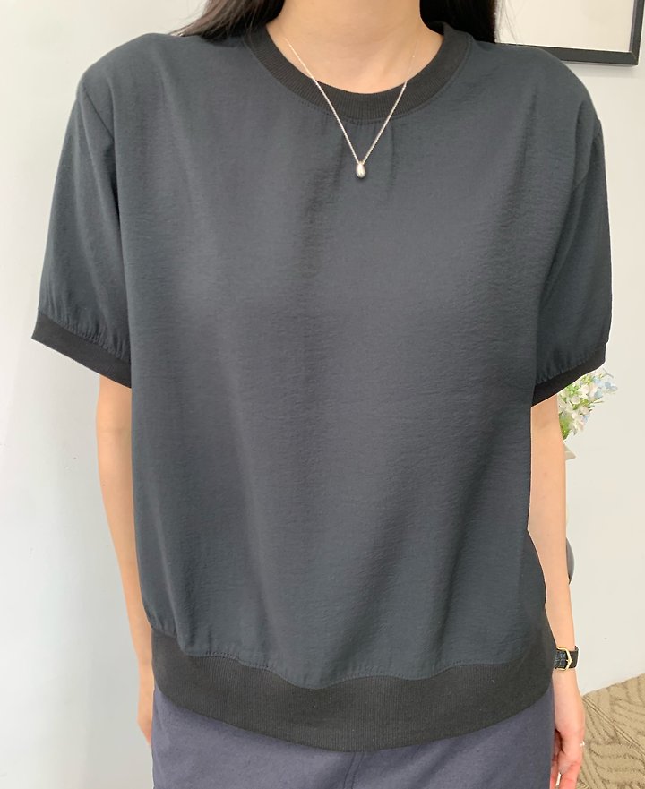 Allu - Korean Women Fashion - #vintageinspired - Short Sleeve Sweatshirt Blouse - 8