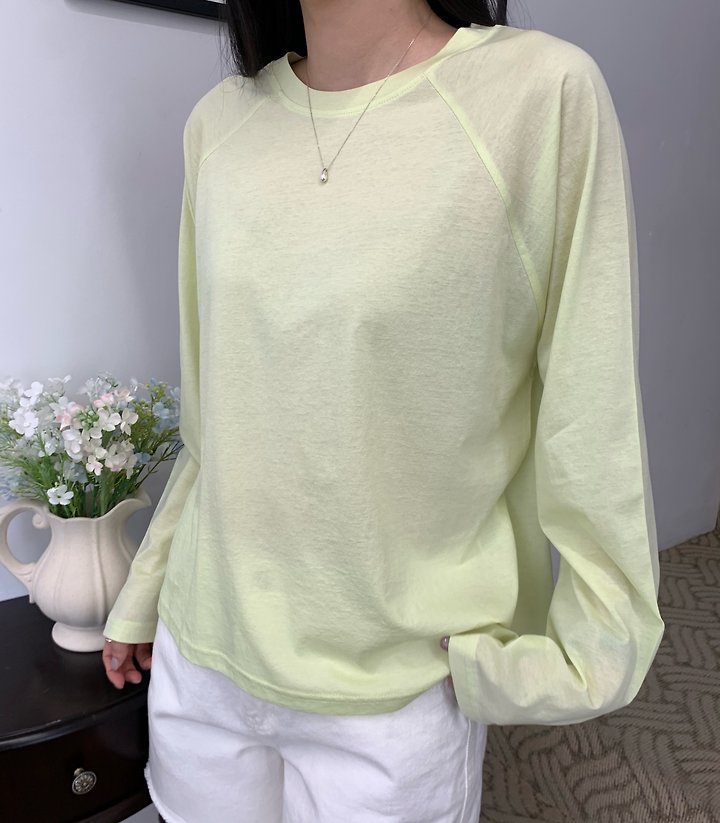 Allu - Korean Women Fashion - #vintageinspired - Some Washed Long Sleeve Tee - 7