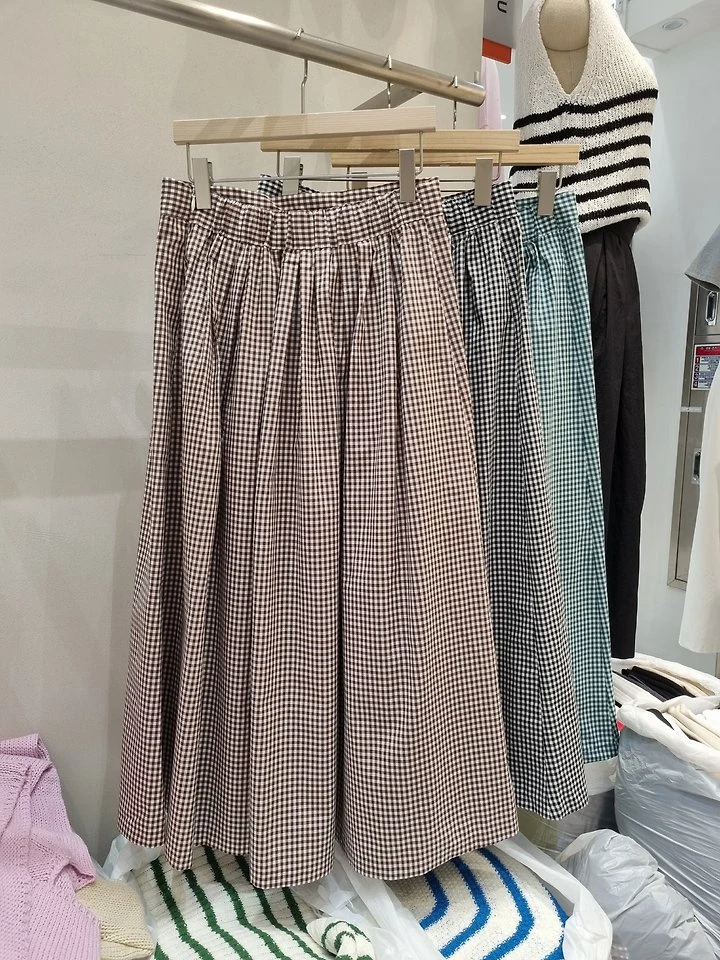 Allu - Korean Women Fashion - #vintageinspired - Gingham Over Skirt - 3