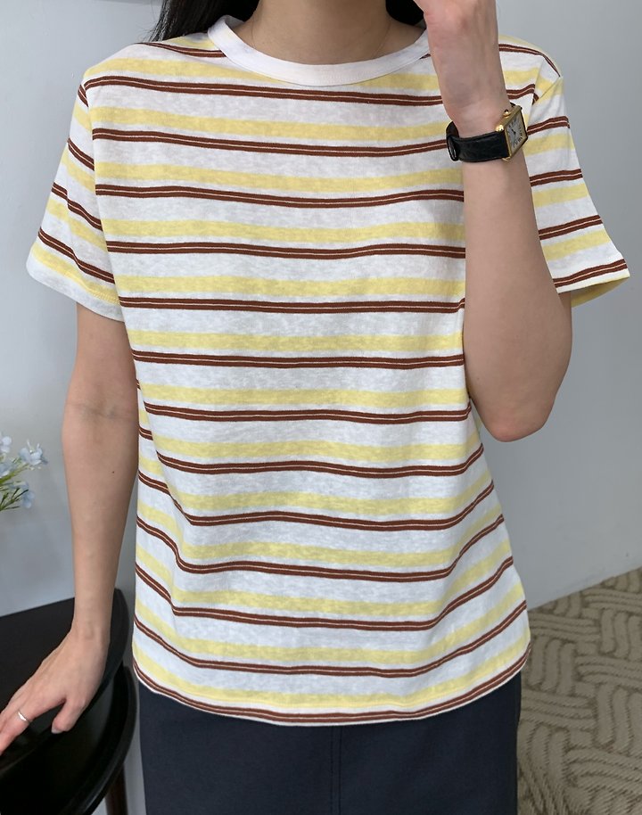 Allu - Korean Women Fashion - #vintagekidsstyle - Breeze Stripe Tee - 11
