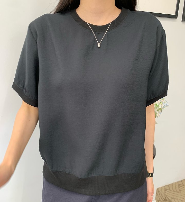 Allu - Korean Women Fashion - #vintagekidsstyle - Short Sleeve Sweatshirt Blouse - 9