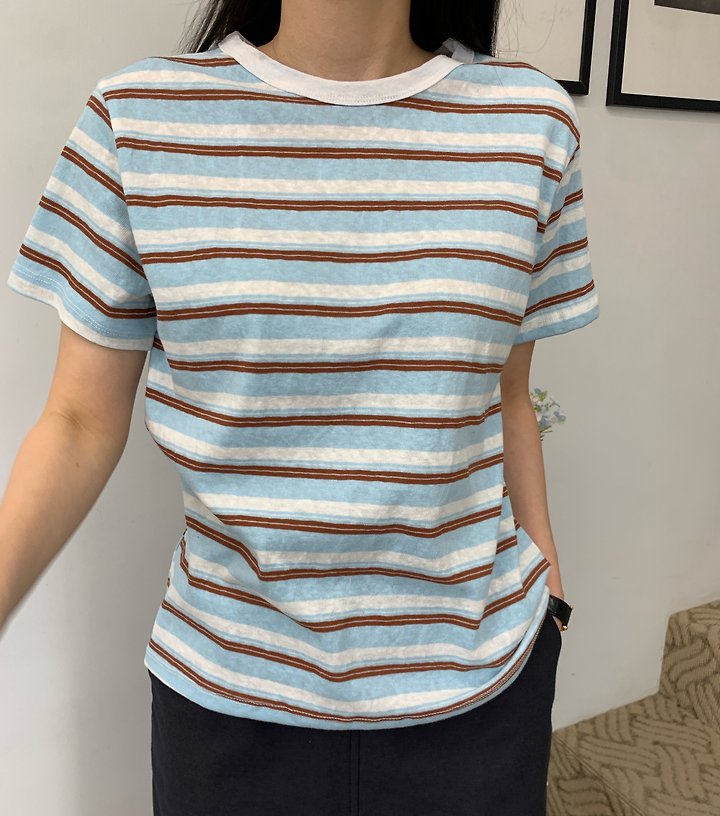Allu - Korean Women Fashion - #womensfashion - Breeze Stripe Tee - 3