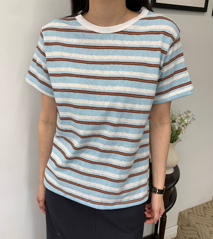 Allu - Korean Women Fashion - #womensfashion - Breeze Stripe Tee - 5