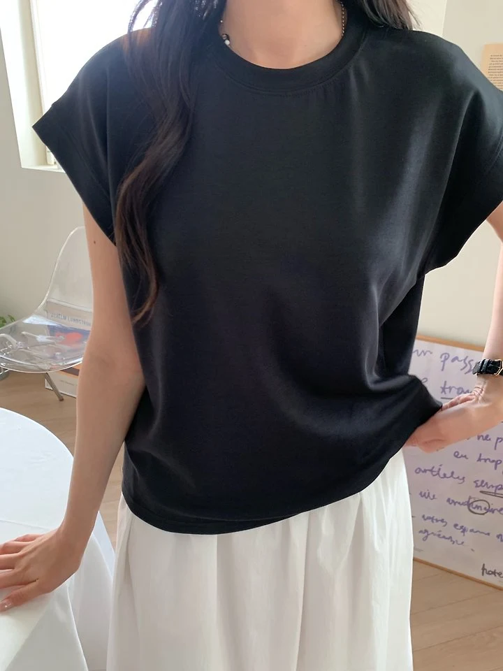 Allu - Korean Women Fashion - #womensfashion - Map Drop Sleeveless Top - 11