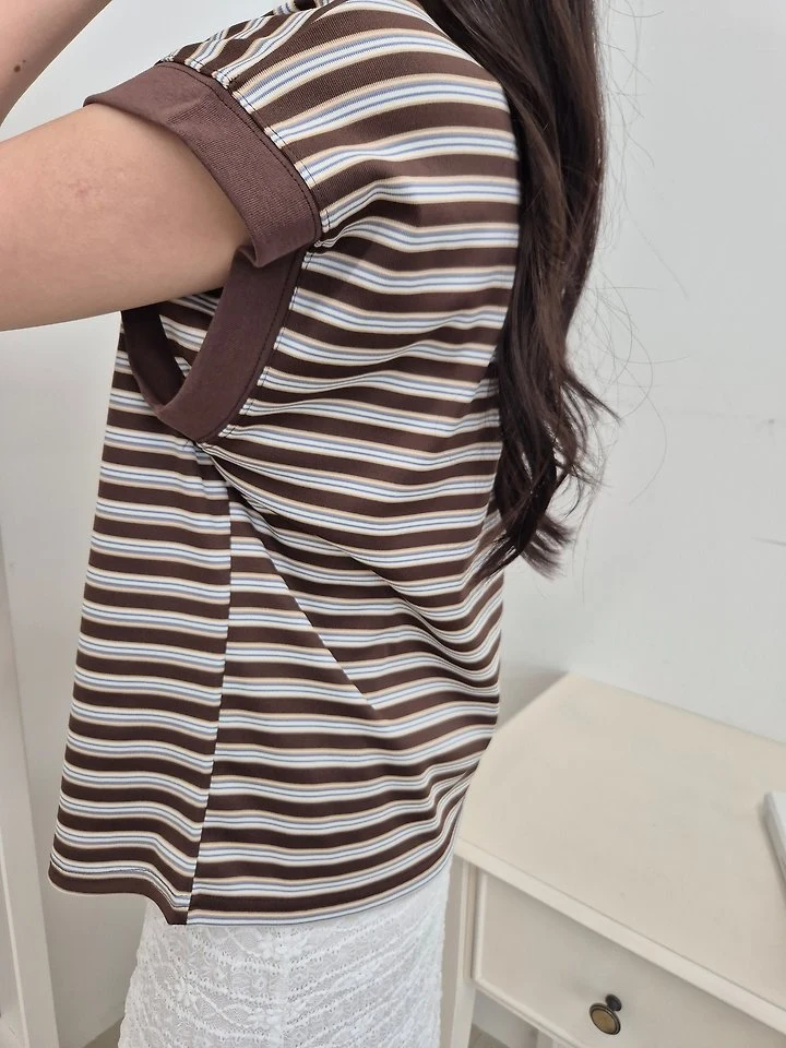 Allu - Korean Women Fashion - #womensfashion - Stripe Drop Sleeveless Top - 8