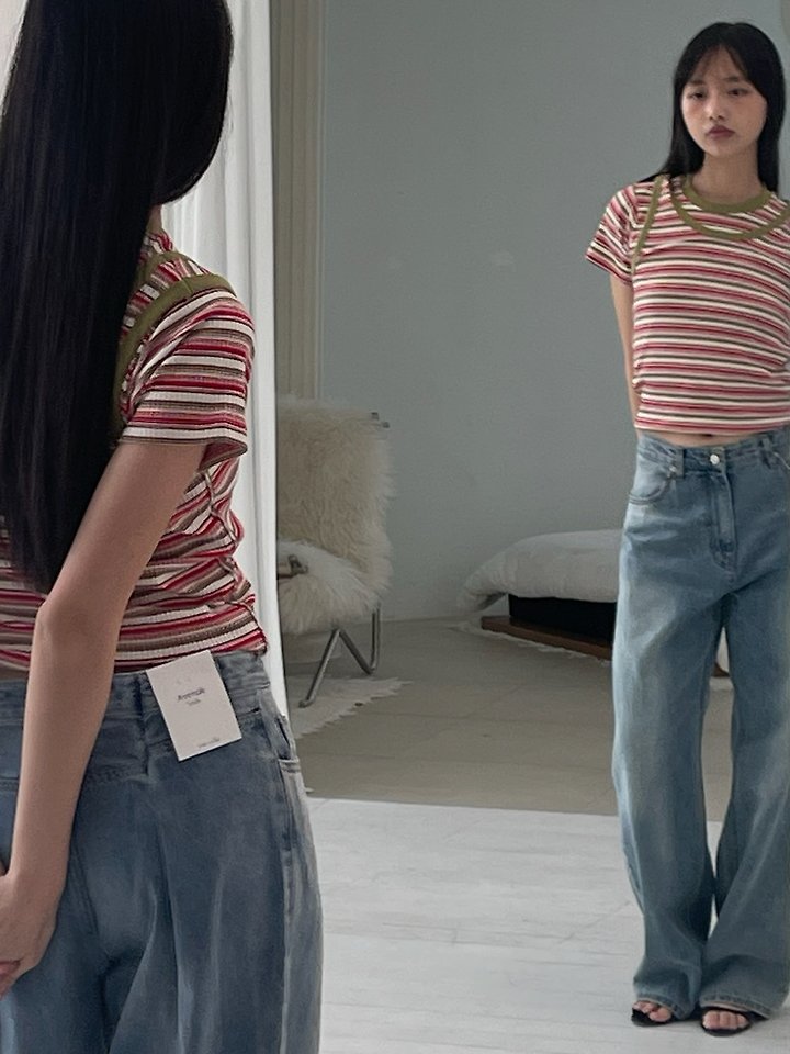 Another Avenue - Korean Women Fashion - #momslook - X-Ray Washed Denim Pants - 7