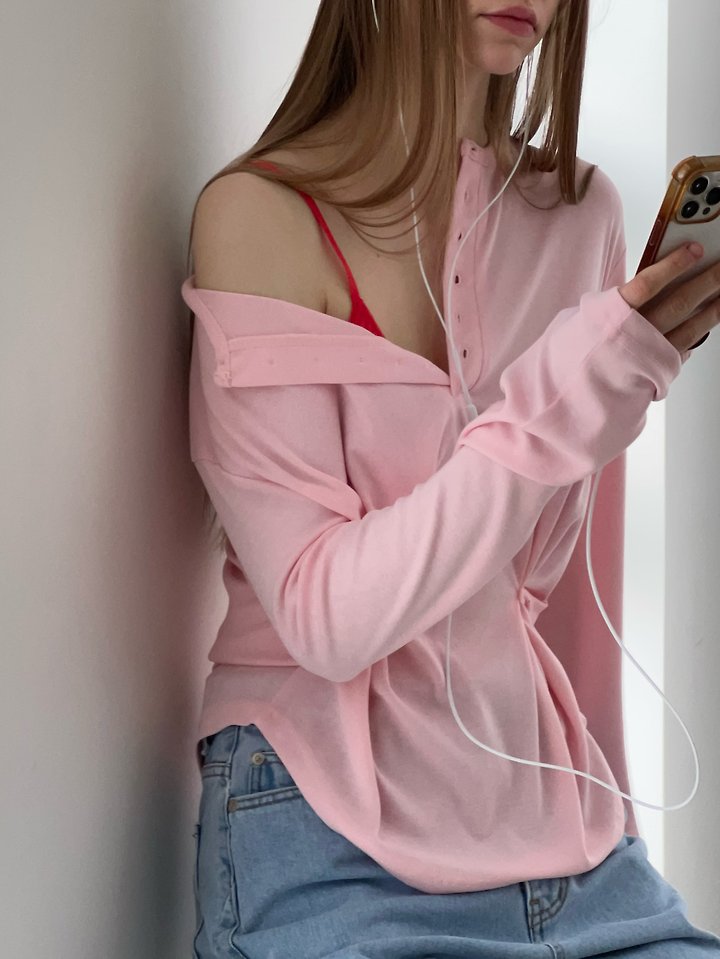 Another Avenue - Korean Women Fashion - #momslook - Cool Button Tee - 11