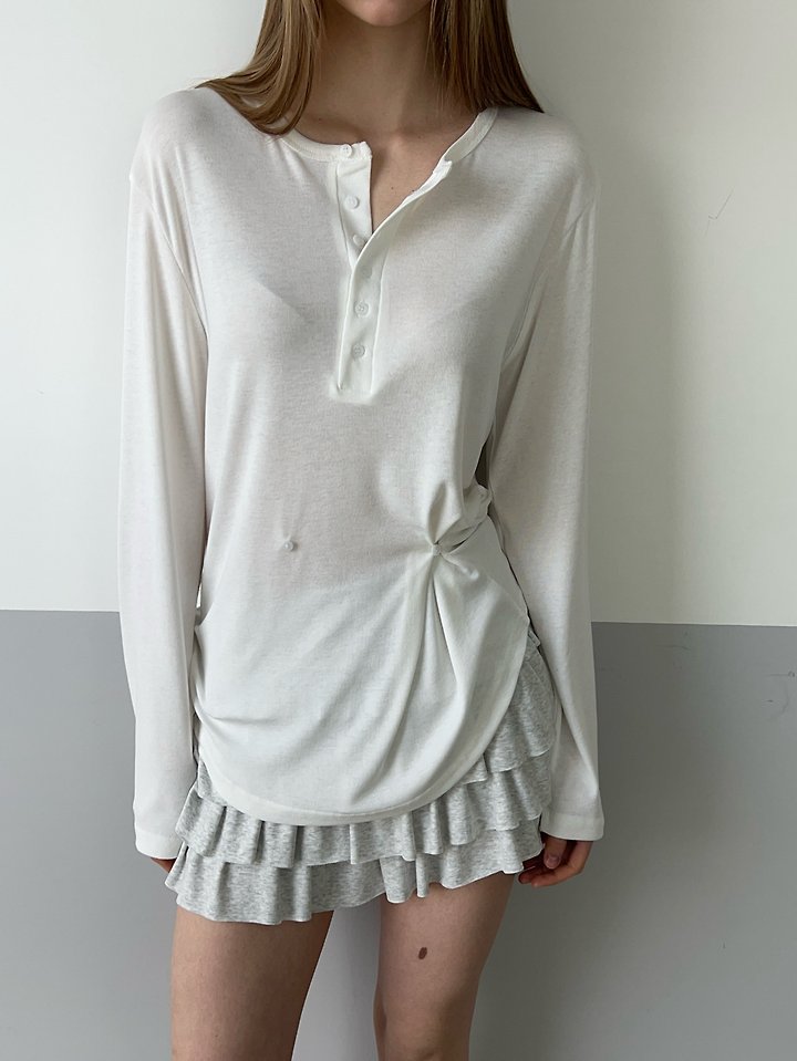 Another Avenue - Korean Women Fashion - #momslook - Cool Button Tee - 3