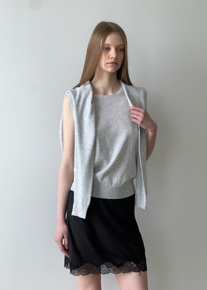 Another Avenue - Korean Women Fashion - #momslook - Basic Linen Knit Set (Sleeveless+Cardigan) - 6
