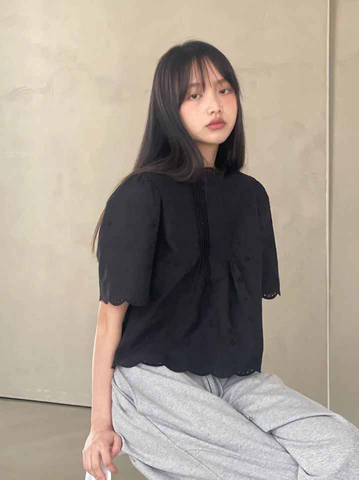 Another Avenue - Korean Women Fashion - #momslook - Half Neck Scallop Blouse - 10