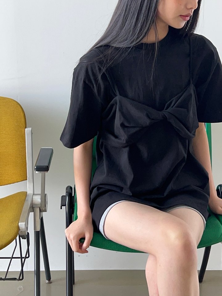 Another Avenue - Korean Women Fashion - #momslook - Top Cross Tee - 11