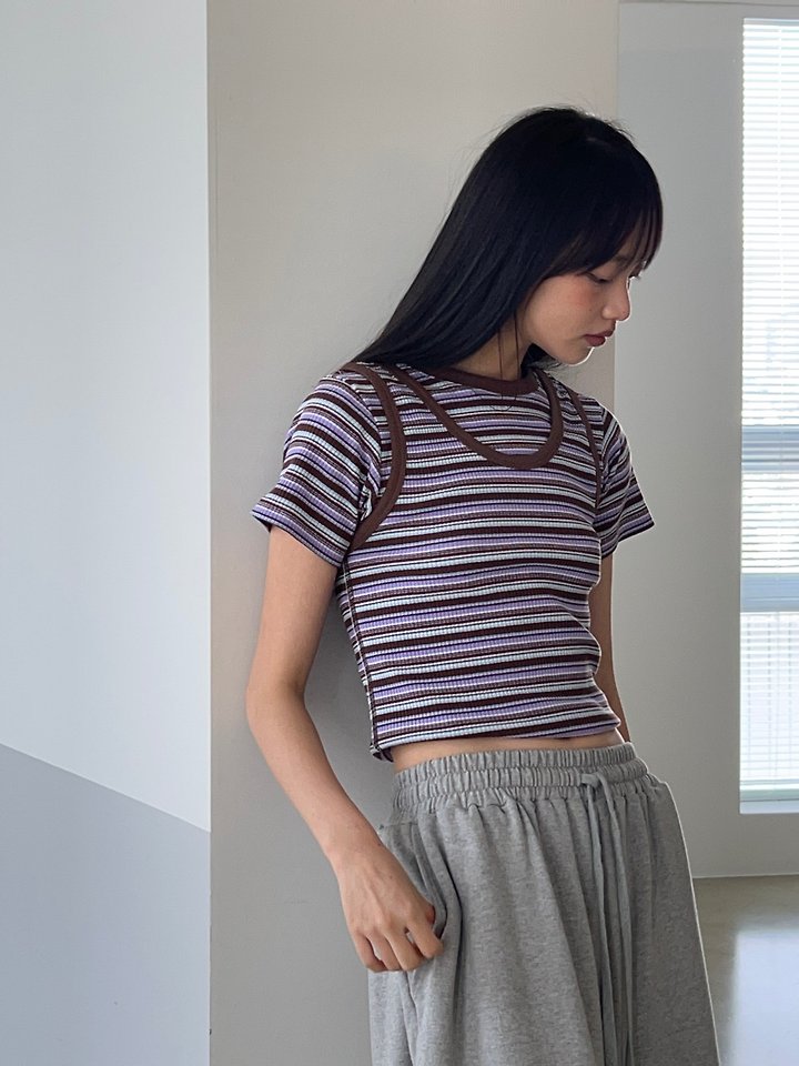 Another Avenue - Korean Women Fashion - #momslook - Retro Sleeveless Half Sleeve Tee - 10
