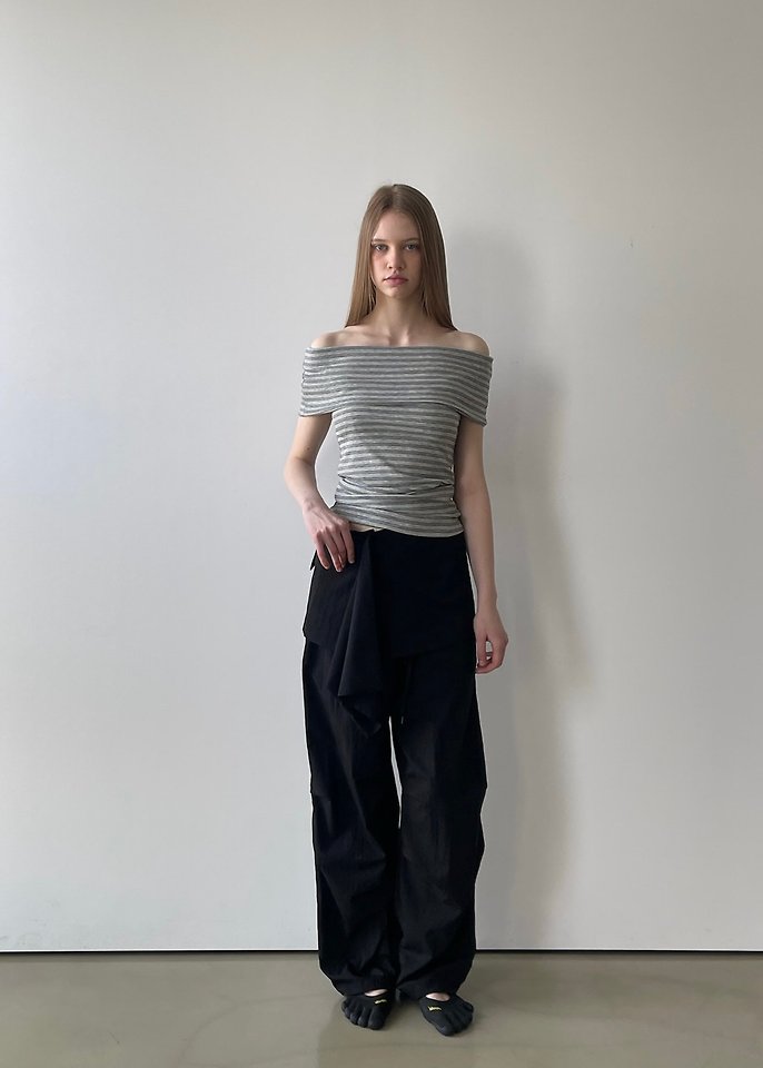 Another Avenue - Korean Women Fashion - #romanticstyle - Cozy Off-Shoulder Tee - 5