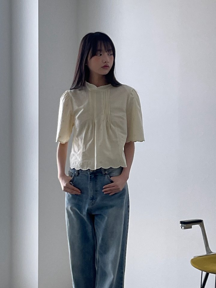 Another Avenue - Korean Women Fashion - #shopsmall - Half Neck Scallop Blouse - 7
