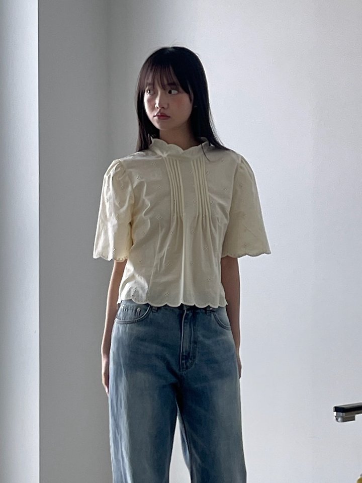 Another Avenue - Korean Women Fashion - #thatsdarling - Half Neck Scallop Blouse - 8