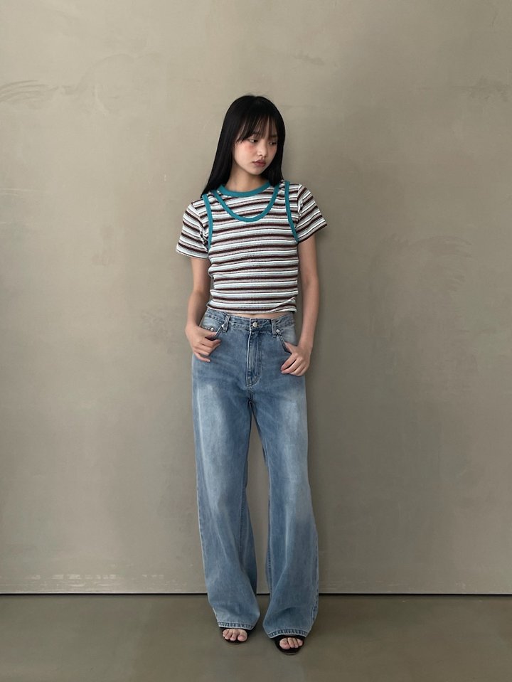 Another Avenue - Korean Women Fashion - #womensfashion - X-Ray Washed Denim Pants - 12