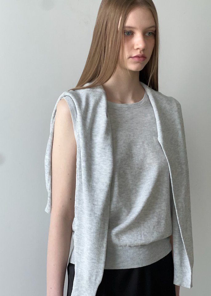Another Avenue - Korean Women Fashion - #womensfashion - Basic Linen Knit Set (Sleeveless+Cardigan) - 5