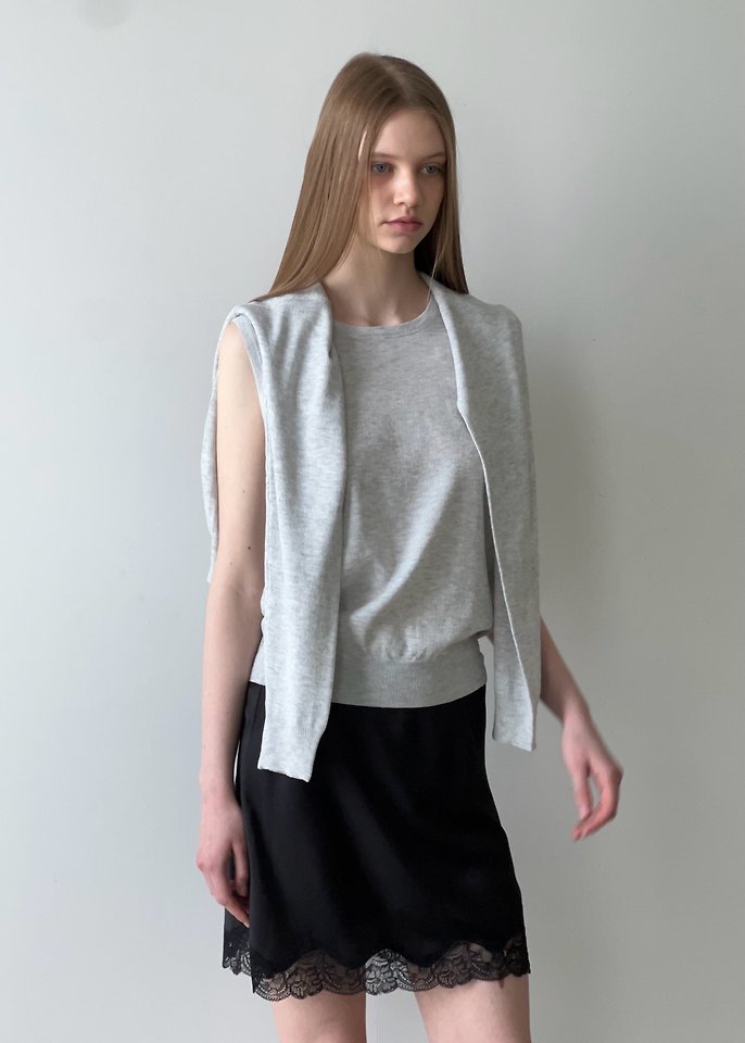 Another Avenue - Korean Women Fashion - #womensfashion - Basic Linen Knit Set (Sleeveless+Cardigan) - 7