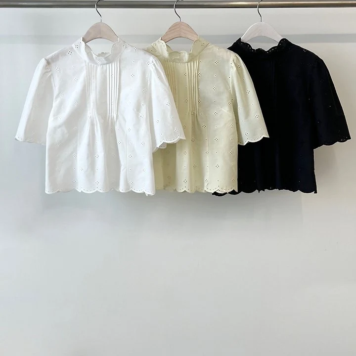 Another Avenue - Korean Women Fashion - #womensfashion - Half Neck Scallop Blouse