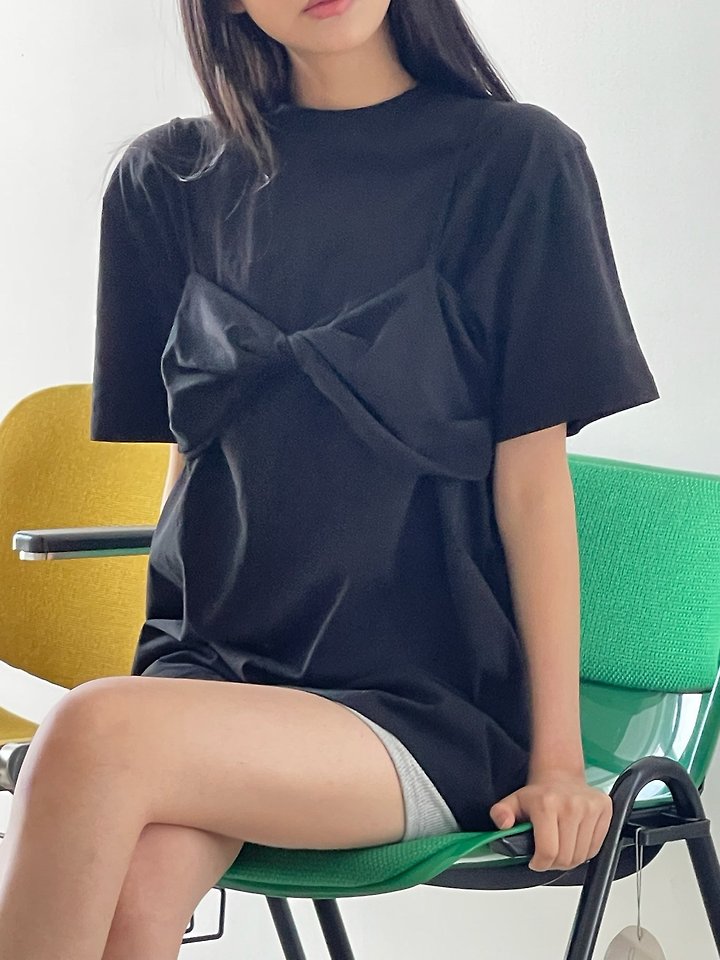 Another Avenue - Korean Women Fashion - #womensfashion - Top Cross Tee - 12