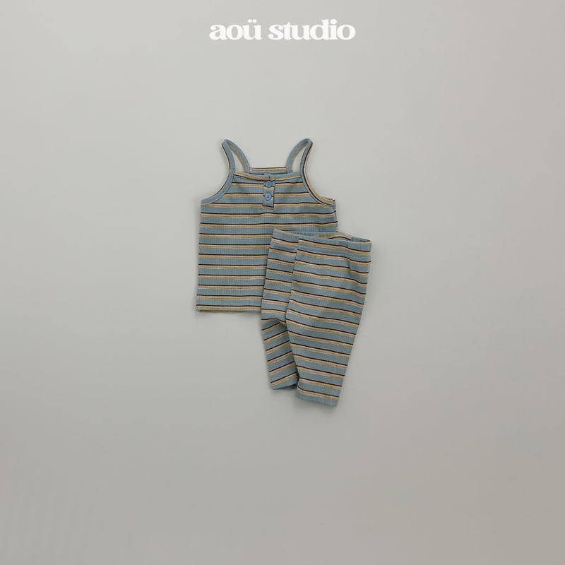 Aou Studio - Korean Baby Fashion - #babyfever - Koyu Stripe Set - 2