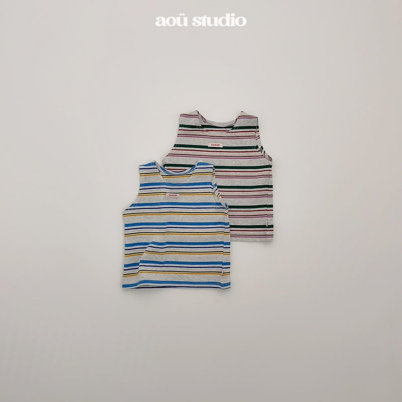 Aou Studio - Korean Baby Fashion - #babyoutfit - Mido Stripe Sleeveless