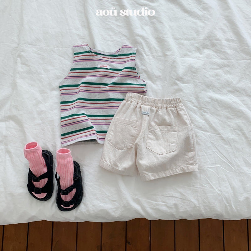 Aou Studio - Korean Baby Fashion - #onlinebabyshop - Mido Stripe Sleeveless - 5